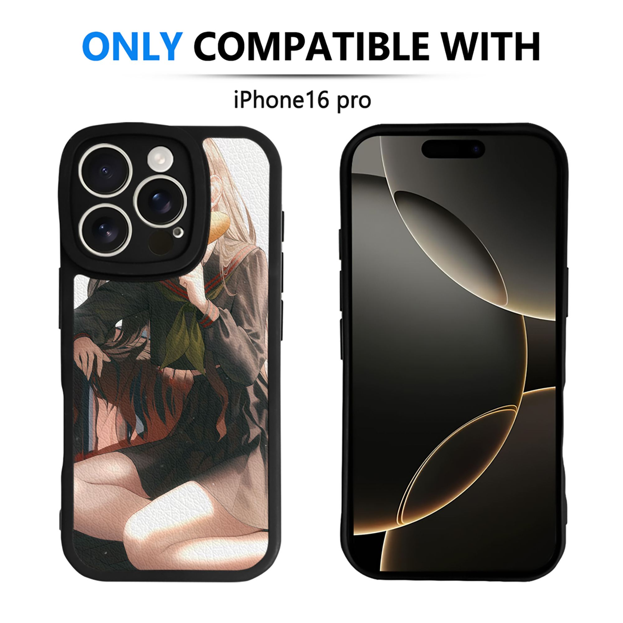 （画像用） 鬼滅の刃（きめつのやいば）竈門 禰󠄀豆子／かまど ねずこ Kamado Nezuko 【iPhone 16シリーズ対応】シリコンスマホケース（レザー調） 材質：シリコン